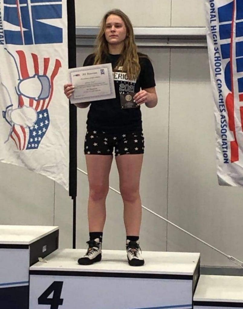 Brooklyn Grant NHSCA High Nationals fourth place Girls 128 pounds