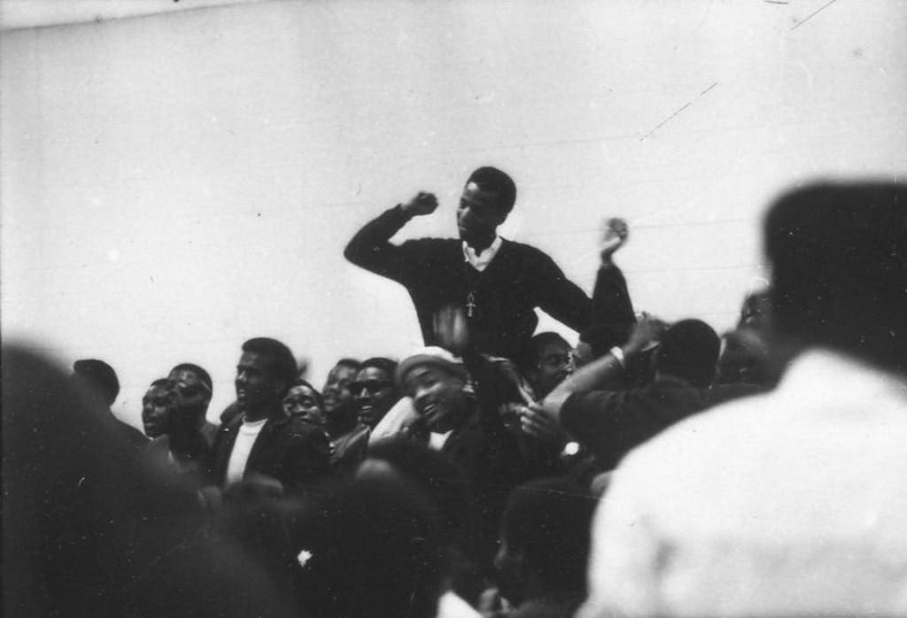 SGA President Leroy Tate at student meeting. Photos courtesy of Delaware State Archives.