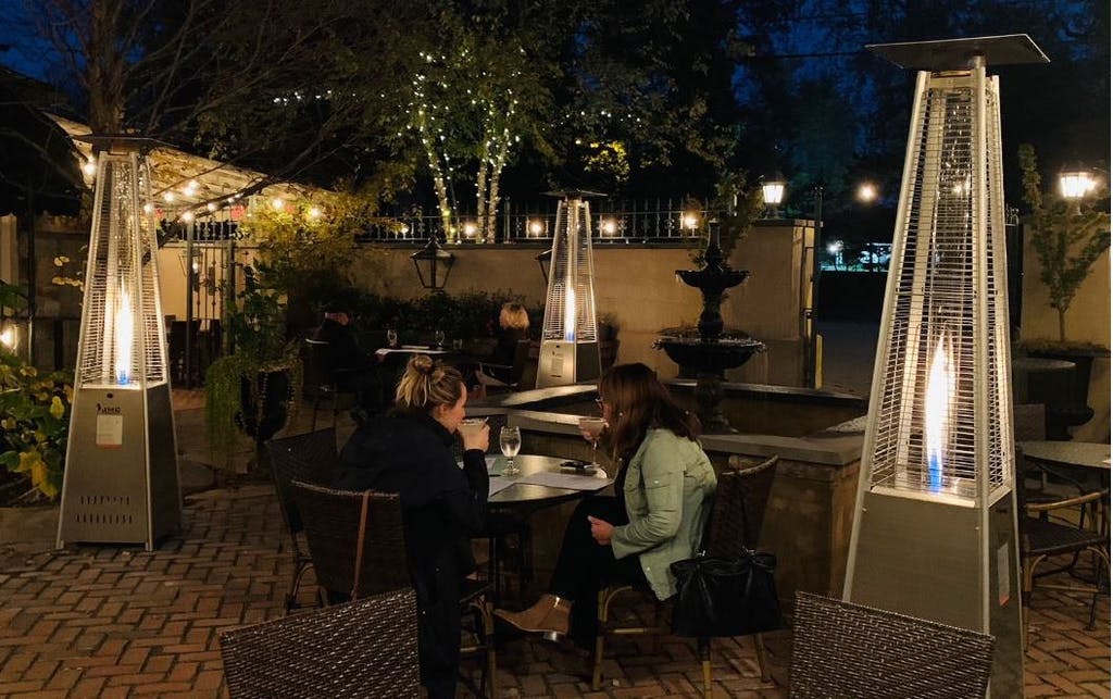 Diners take advantage of patio at Harry's Savoy Grill before winter arrived.