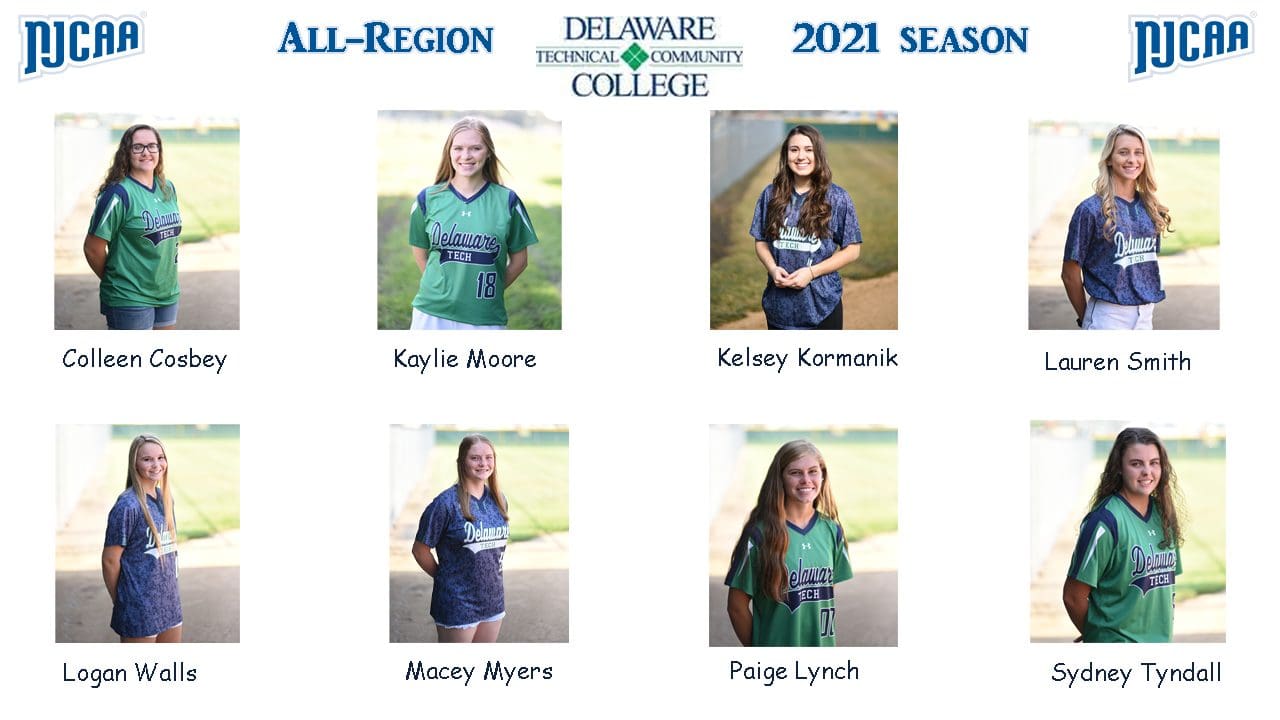 Eight Delaware Tech softball players earn all-region honors