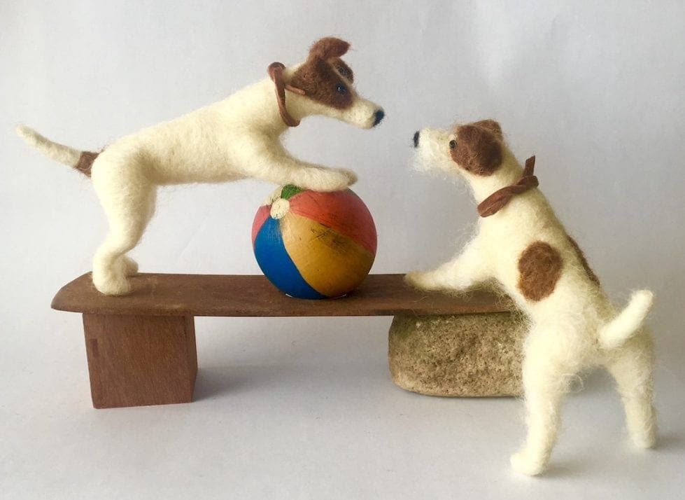 (Jack Russell terriers in a vignette by Tracy Shue of Walking Olive)