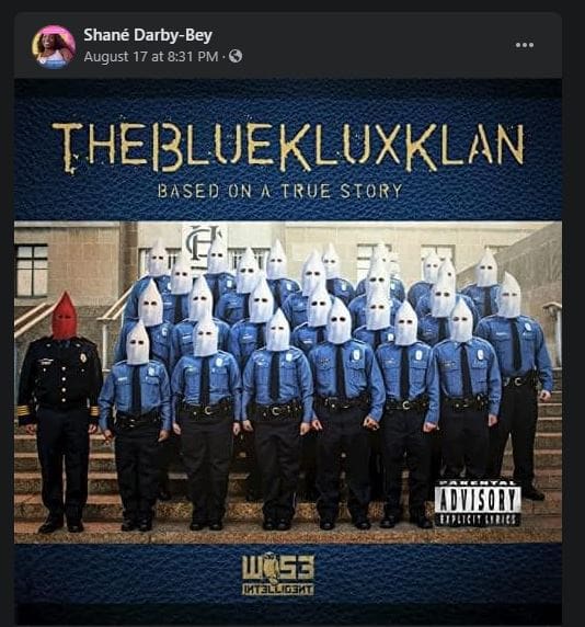 Shané Darby’s ‘Blue Klux Klan’ post draws fire from mayor, police, council