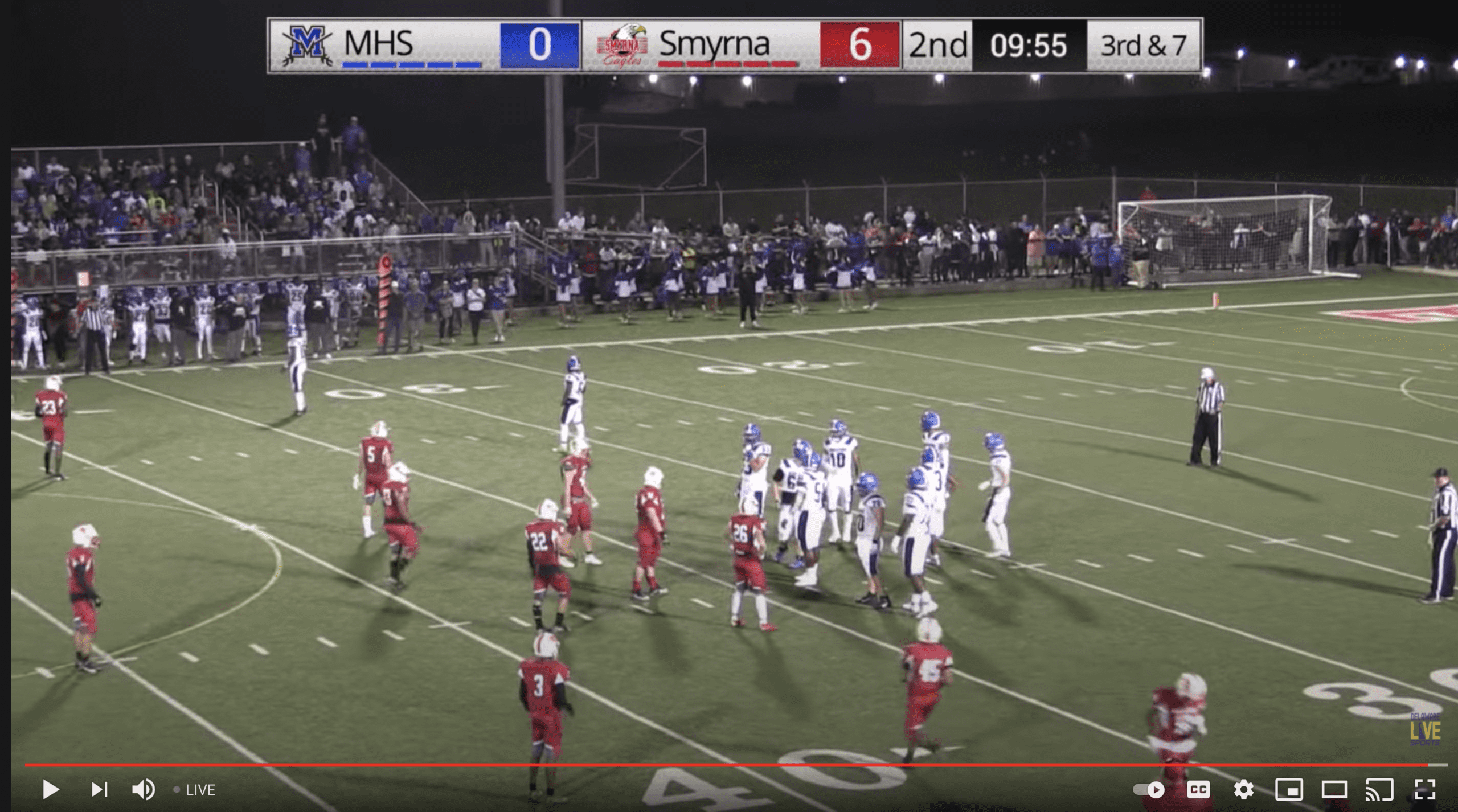 Middletown visits Smyrna Football LIVE from Smyrna
