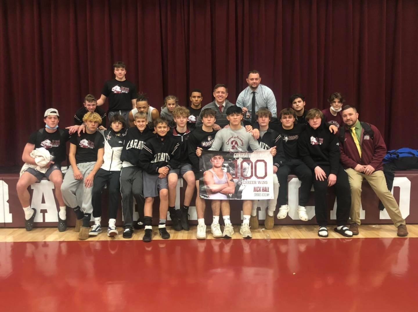 Featured image for “Caravel wrestling wins Delcastle Invitational with 7 champions”