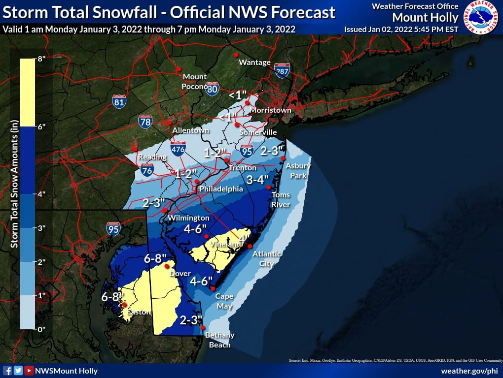 Storm may drop 2-6 inches of snow upstate; 6-8 inches downstate