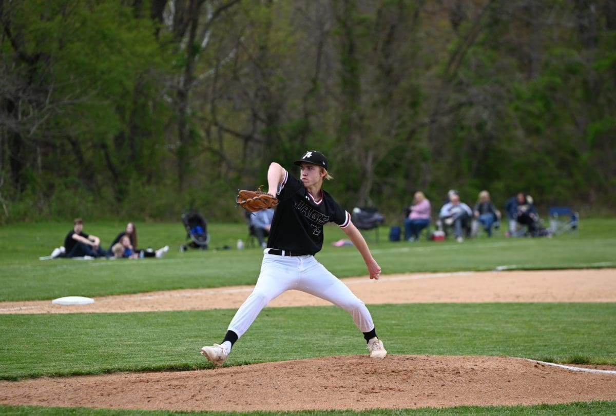 Aidan Deakins picthed 5 storng innings in the win over Salesianum photo by Nick Halliday