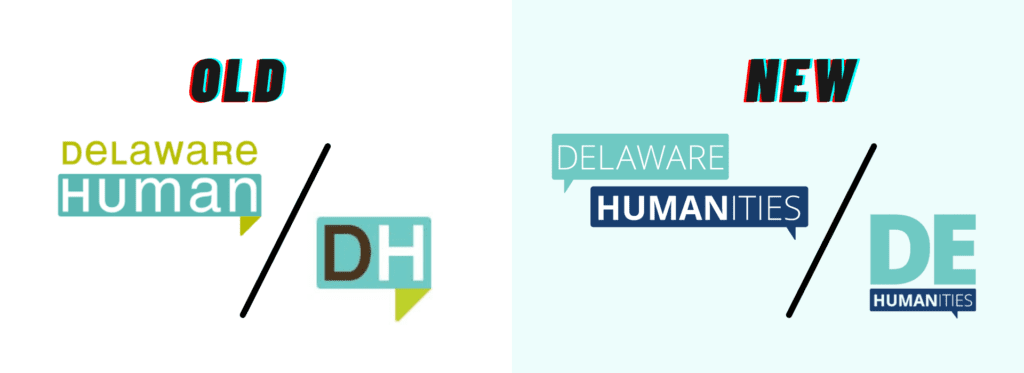 Delaware Humanities Old Logo vs. New Logo
