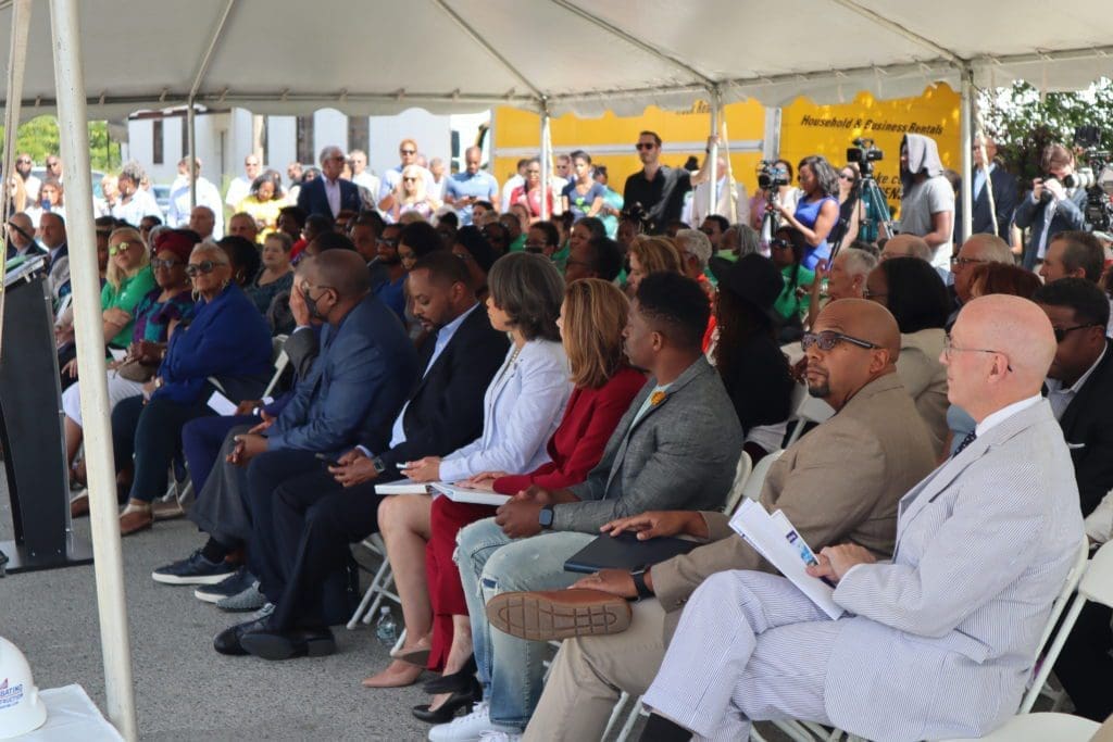 They gathered in Riverside for a ribbon-cutting event to celebrate the phase one completion of Imani Village, a mixed-income family rental community designed to disrupt the cycle of urban poverty.