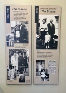 A plaque detailing some of the history of the Bulah family.