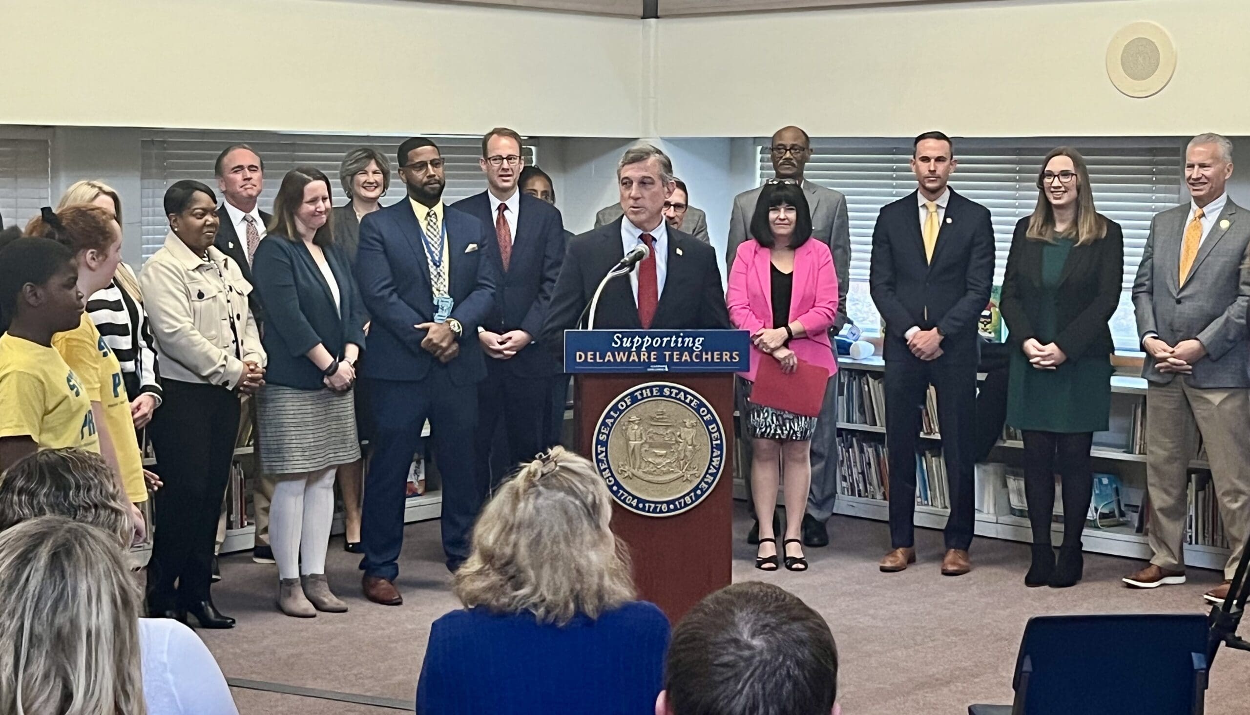 Gov. Carney announced his education investments, which are centered on teacher salary and opportunity funding. (Jarek Rutz/Delaware LIVE News)