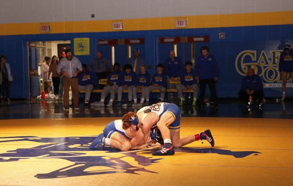 Sussex Central vs Caesar Rodney Wrestling match photo by Kenny Correll
