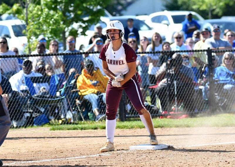 Veronica Diomede of Caravel celebrates on the base Photo by Ben Fulton