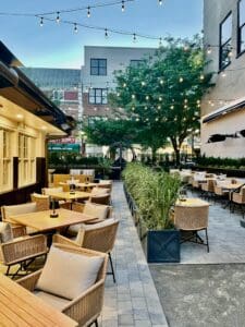outdoor Bardea's courtyard links it original and its steak restaurants.
