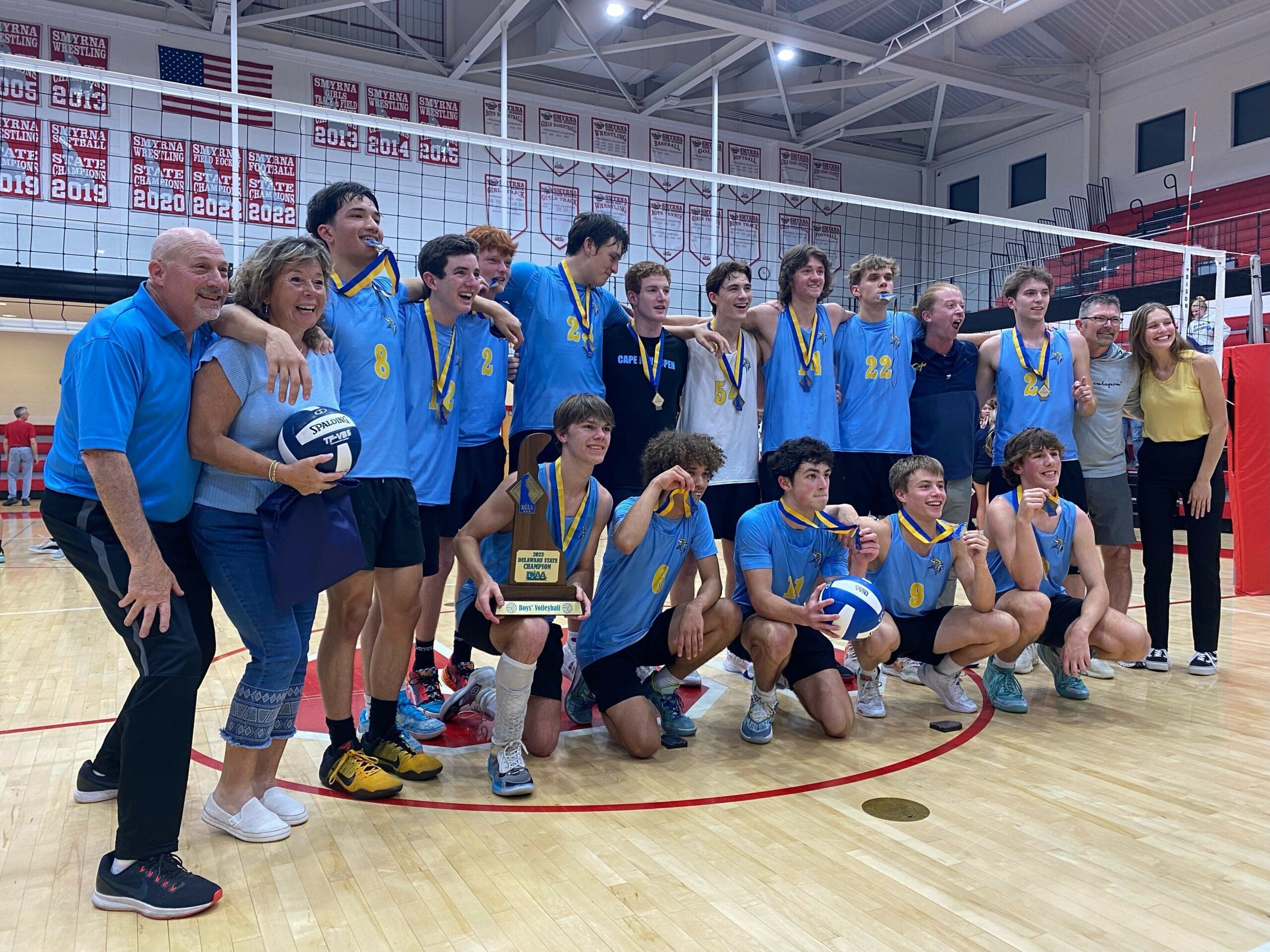 Featured image for “Cape beats Sallies in state’s 1st boys volleyball championship”