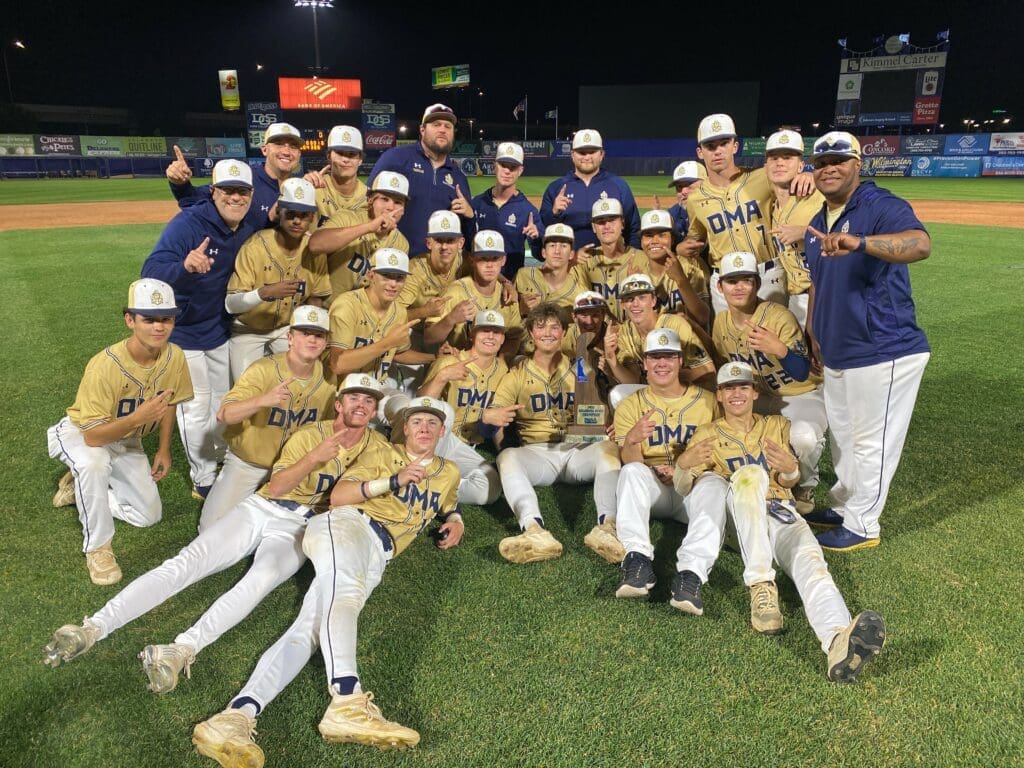 Delaware Miltary Seahawks DMA your 2023 baseball state champions photo courtesy of DMA Athletic Director Jeremy Jeanne