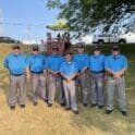 Jim Miles Ed Morris and Dave Wilson Ron Kinslow Rob Maloney Ozzie May and Ron Lynam volunteer umpires for 2023 DFRC Blue Gold softball game