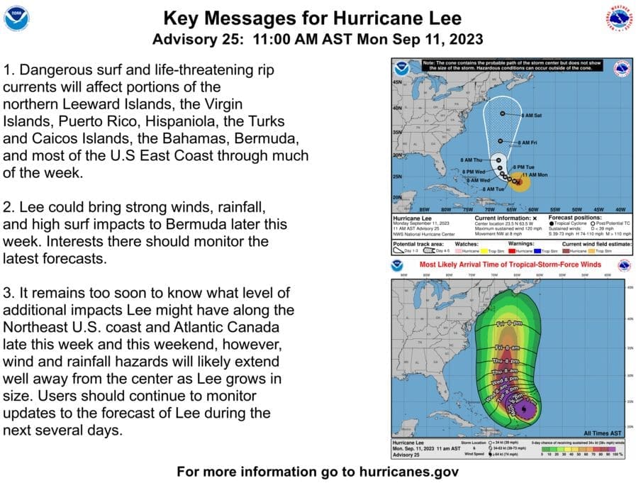 Featured image for “State monitoring Hurricane Lee path, effect on coastal waters”
