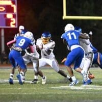 Sussex Central running back Malik Bell paced his team with 92 yards on 21 carries, photo courtesy of Ben Fulton