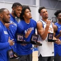 Delaware Blue Coats show off their G League championship rings, photo courtesy of Delaware Blue Coats
