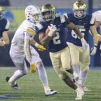 Salesianum football running back BJ Alleyne runs for a touchdown n the football state championship, photo couretsy of Dennell Henriquez