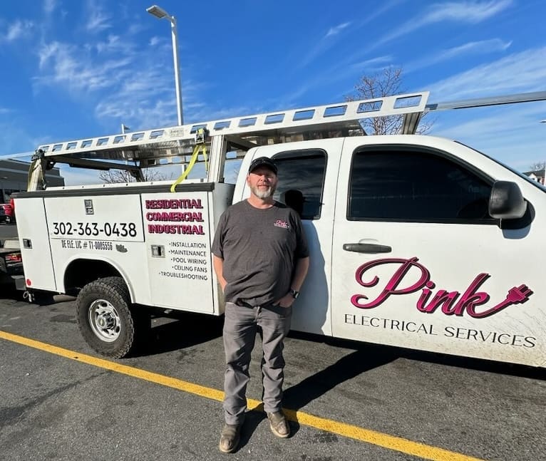 Pink Electrical Services in Clayton is a recent winner of an EDGE grant for small businesses. (Courtesy of Kathy Collison)