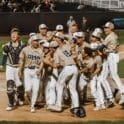 DMA baseball team celebrates at home plate after winning the DIAA baseball state championship photo courtesy of DMA baseball Facebook