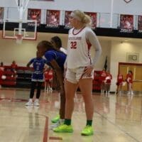 Smyrna girls basketball Kylie Jones hit four three pointers in their win over Appoquinimink, photo courtesy of Hudl