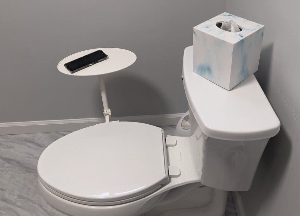 Matt Halls Toilet Table is a new invention by Delawarean Matt Hall. (Ken Mammarella photo)