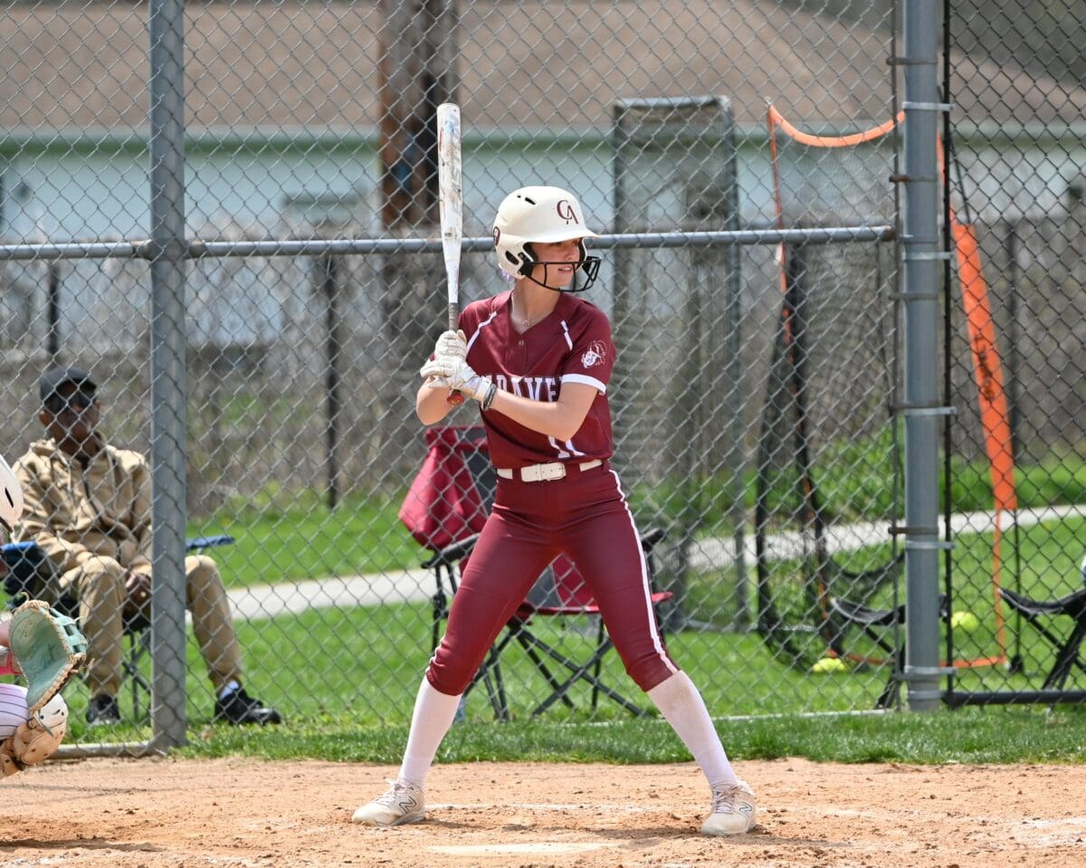 Caravel softball Paige Richardson had a double and a triple against Oxfor. Photo by Nick Halliday