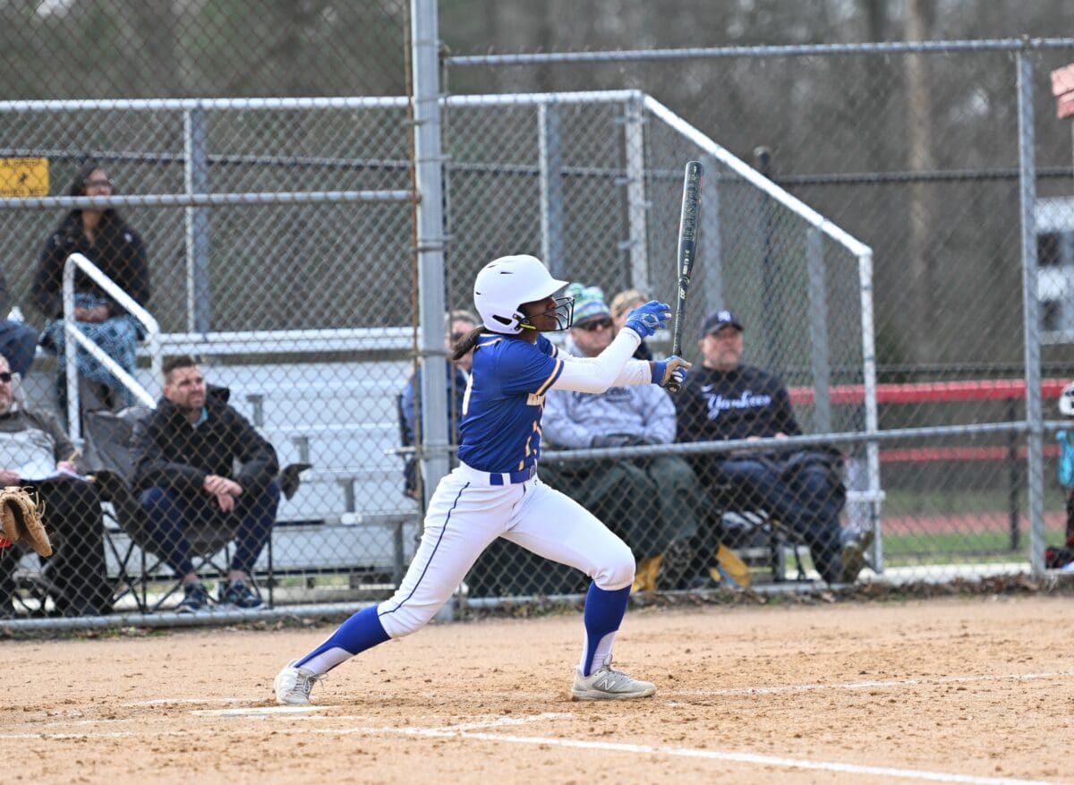 Sussex Central softball Takyla TK Davis watches the ball leave the park. Photo by Ben Fulton