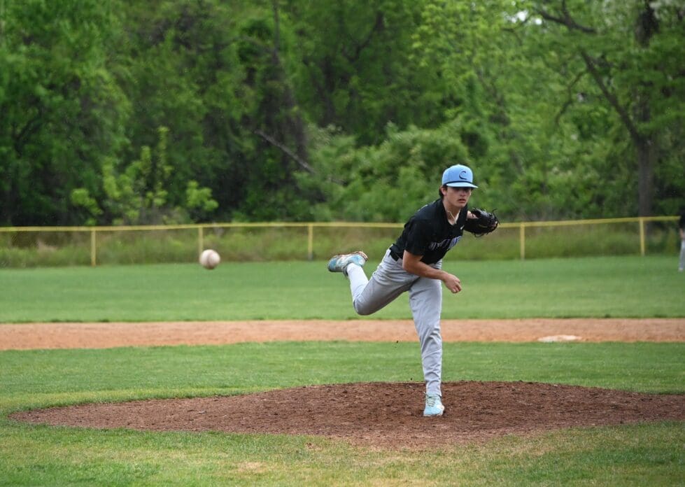 Cape Henlopen baseball Brad Marks throw a pitch in the win over Salesianum. Photo by Nick Halliday 2