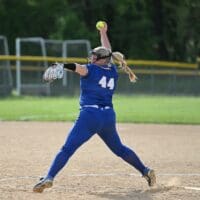 Sussex Central softball Madge Layfield throws 1 hitter to help her team to advance to the Finals. Photo by Ben Fulton