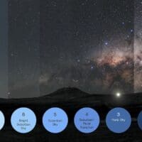 This image illustrates the Bortle scale, which measures the impact of light pollution on the dark skies at a given location. It shows, from left to right, the increase in the number of stars and night-sky objects visible in excellent dark sky conditions compared with cities.  The illustration is a modification of a photo taken at ESO's Paranal Observatory in Chile, a place with excellent dark-sky conditions, perfect for astronomy. European Southern Observatory.